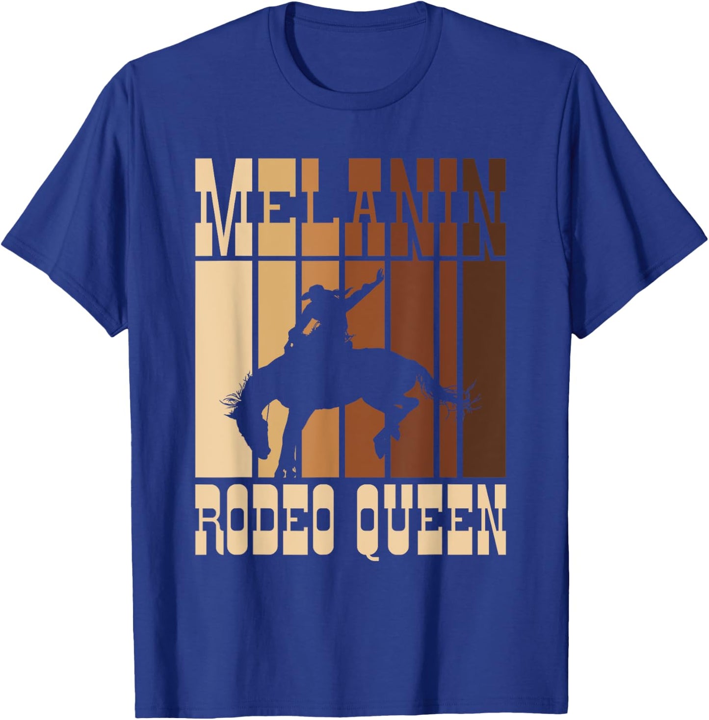 Bronc Riding Melanin Rodeo Queen African American Cowgirl T-Shirt - T-Shirt | Royal