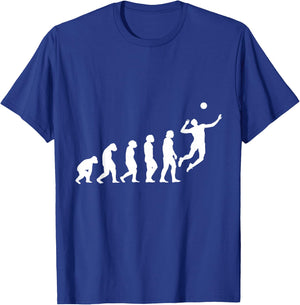 Volleyball Player Gift Athlete Evolution Volleyball T-Shirt - T-Shirt | Royal
