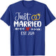 Just Married 2024 Couple Newlywed Bride And Groom Wedding T-Shirt - T-Shirt | Royal
