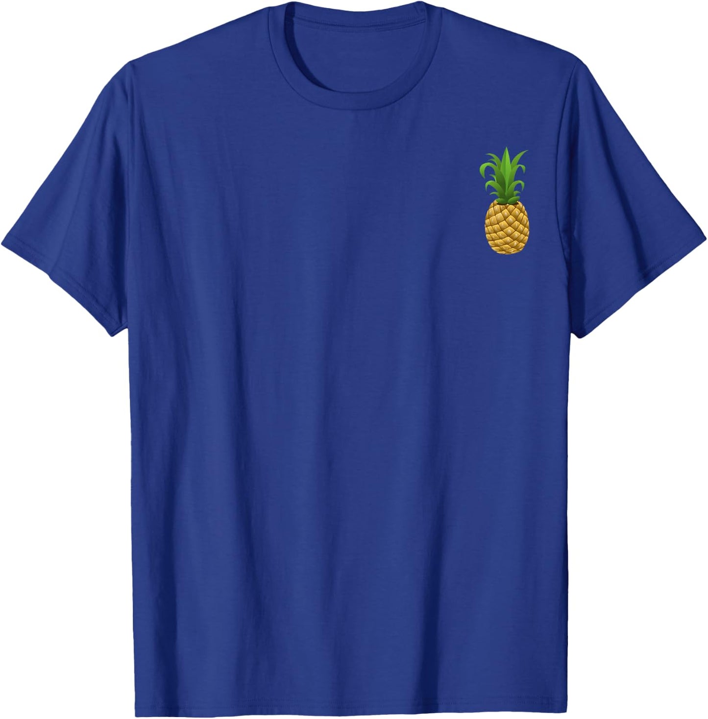 Cool Hawaiian Tropical Fruit Pineapple Pocket Print T-Shirt - T-Shirt | Royal
