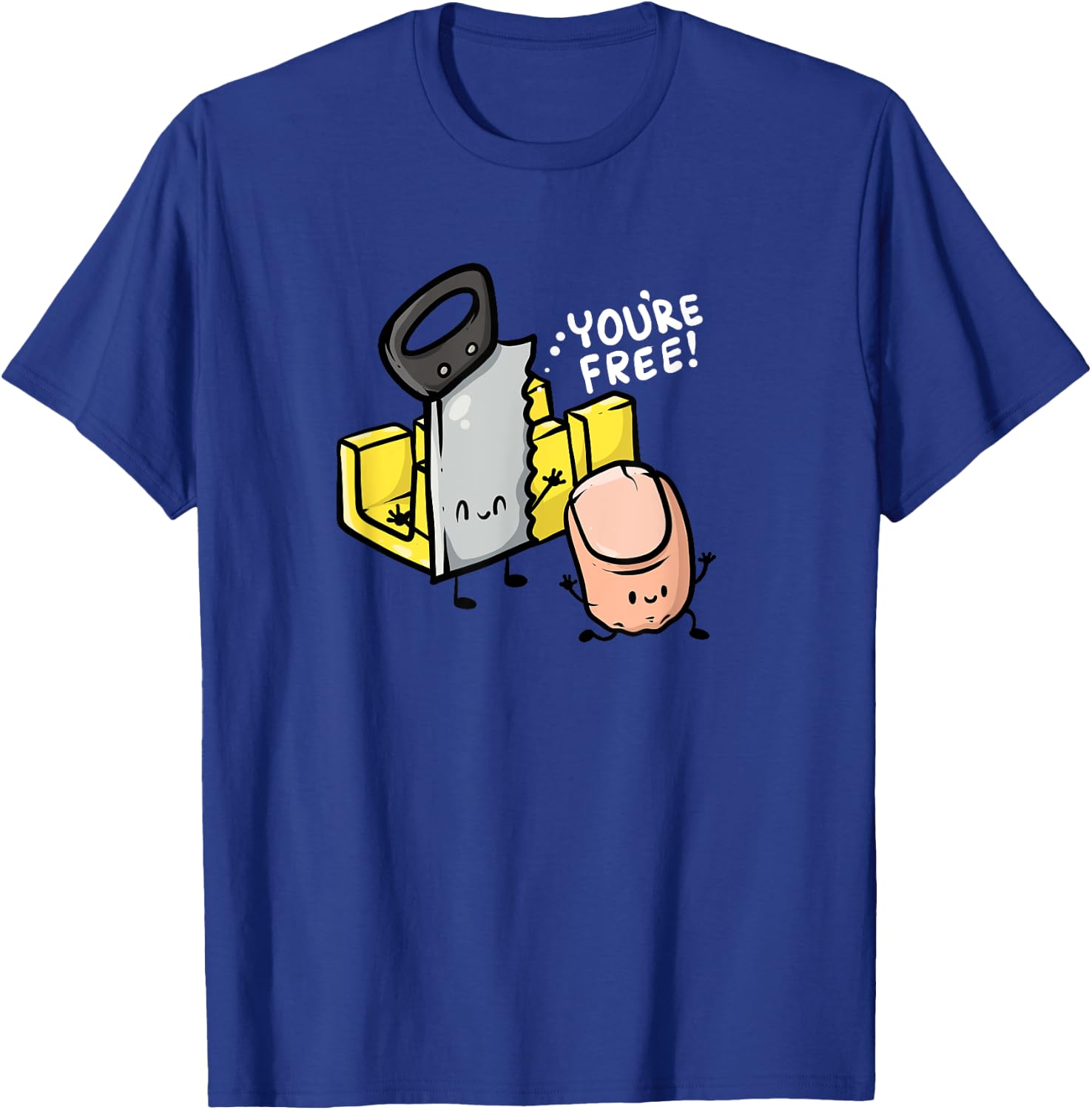 Your Free! Carpenter Woodworker Funny Missing Finger T-Shirt - T-Shirt | Royal
