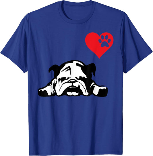 English Bulldog I LOVE MY ENGLISH BULLDOG DOG Men Women Girls Kids T-Shirt - T-Shirt | Royal