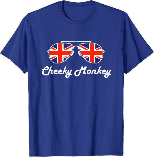 British Flag Cheeky Monkey England Union Jack Funny British T-Shirt - T-Shirt | Royal