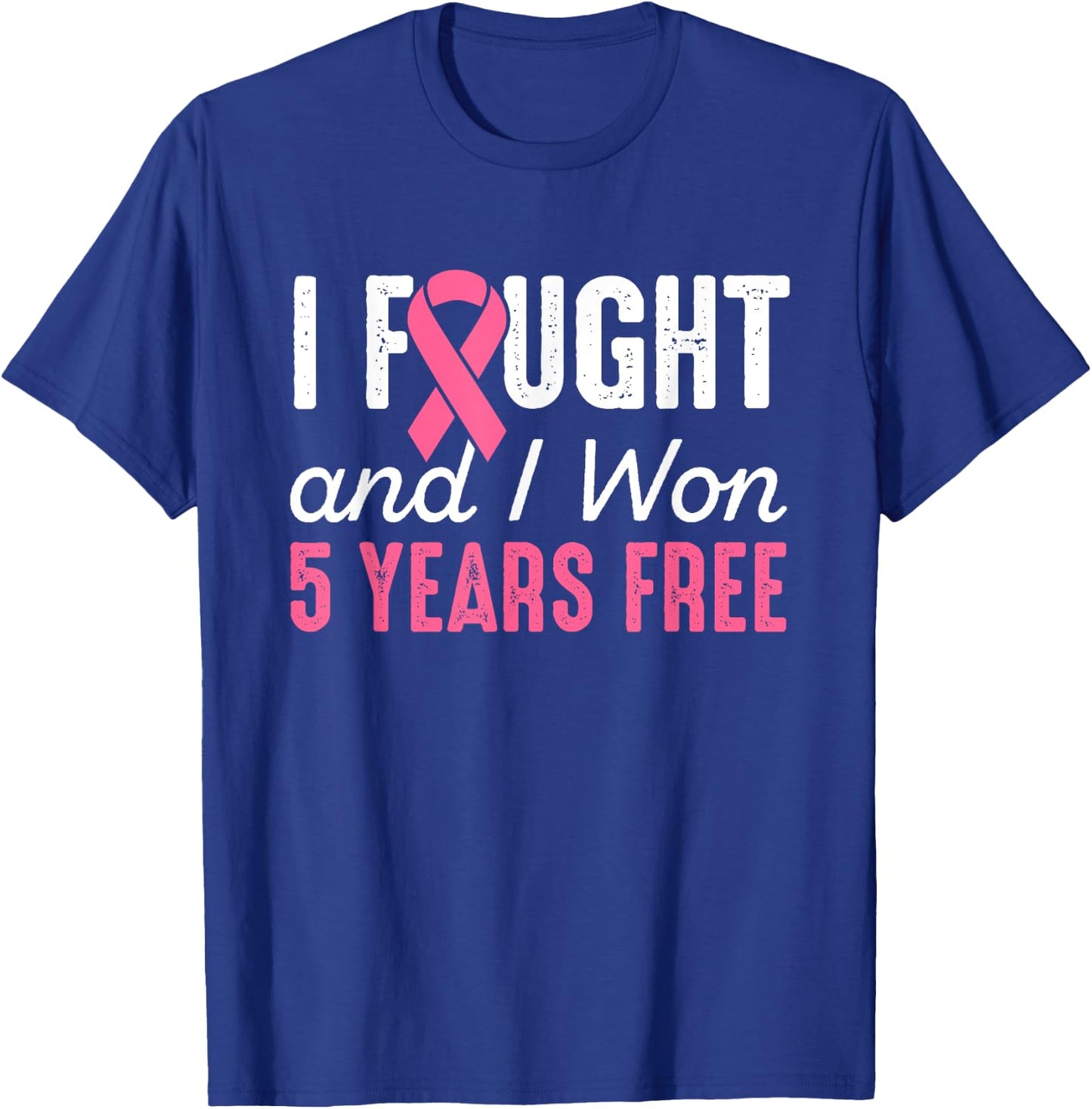 Breast Cancerversary 5 Years Breast Cancer Free Shirt Gift T-Shirt - T-Shirt | Royal