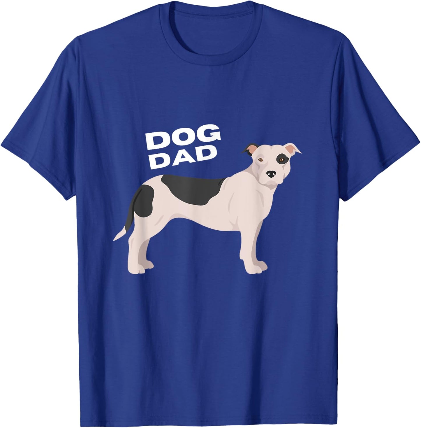 Black & White American Pit Bull Terrier Dog Dad Man T-Shirt - T-Shirt | Royal