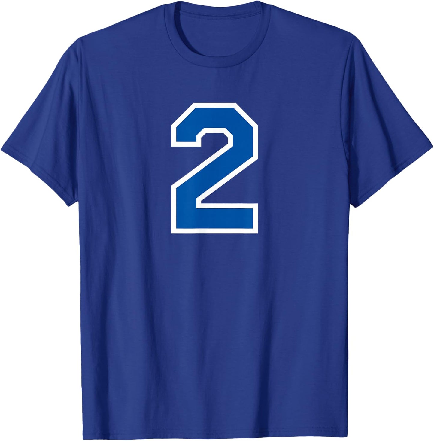 White Blue Sports Team Number #2 T-Shirt - T-Shirt | Royal