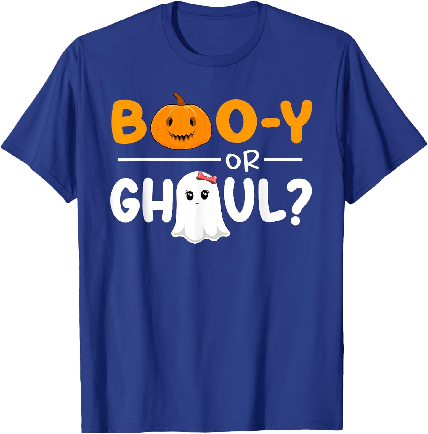 Boo-y Or Ghoul Gender Reveal Halloween Baby Shower Party T-Shirt - T-Shirt | Royal