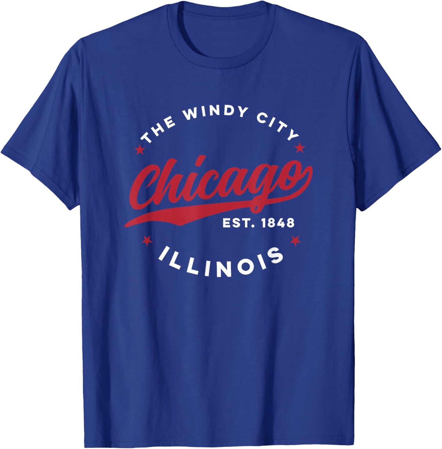 Vintage Chicago Windy City Illinois America Nickname Red T-Shirt - T-Shirt | Royal
