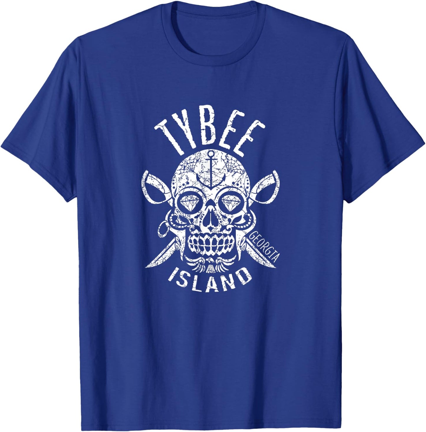 Tybee Island Florida Halloween Sugar Skull, Souvenir T-Shirt - T-Shirt | Royal