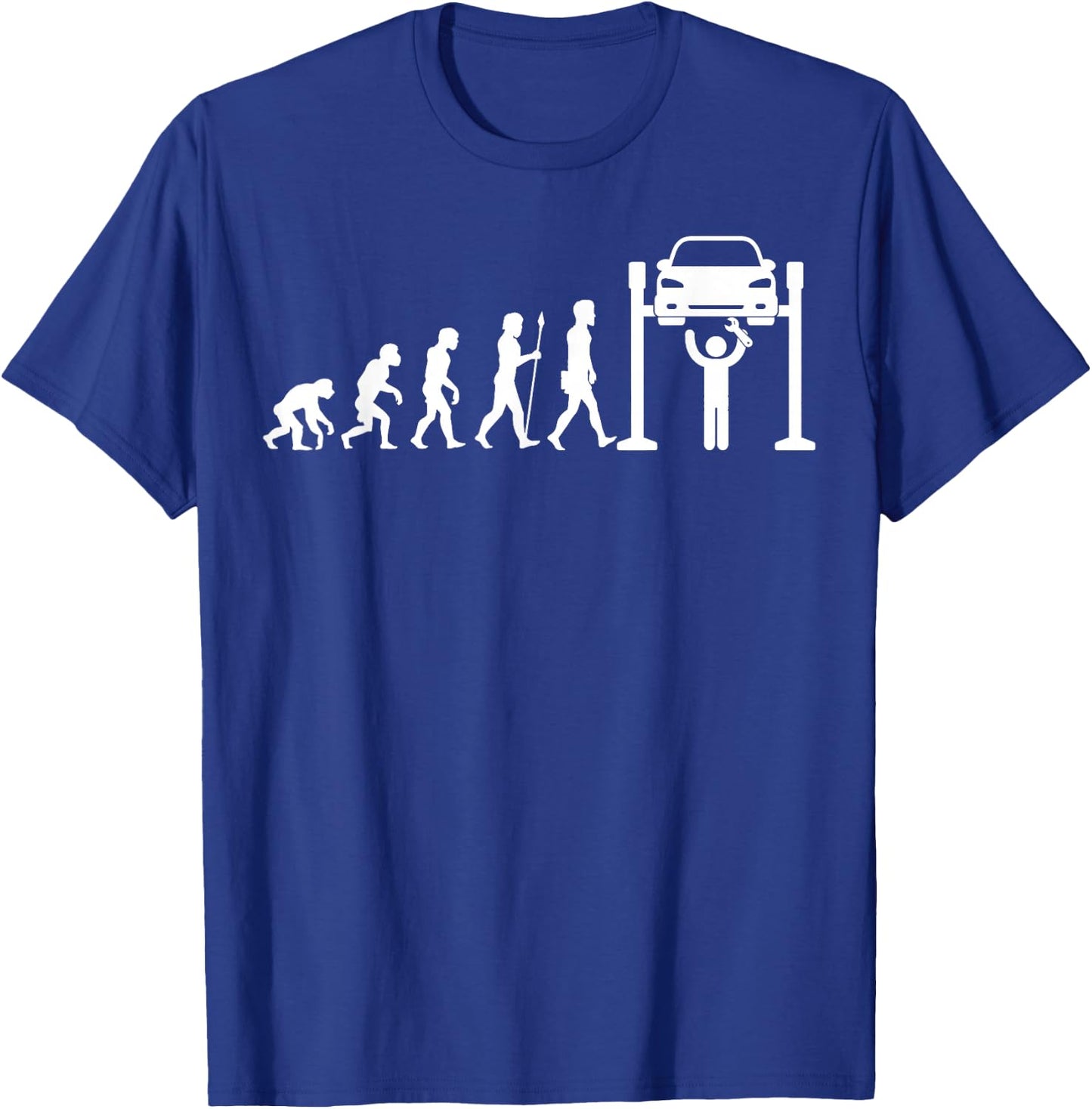 Mechanic Evolution Mechanic Gift Car Mechanics T-Shirt - T-Shirt | Royal