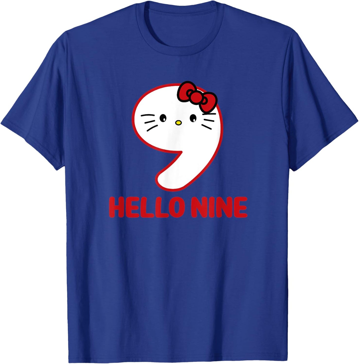 Happy Birthday Kitty, Cute Hello Nine Bday 9th Kawaii Gift T-Shirt - T-Shirt | Royal