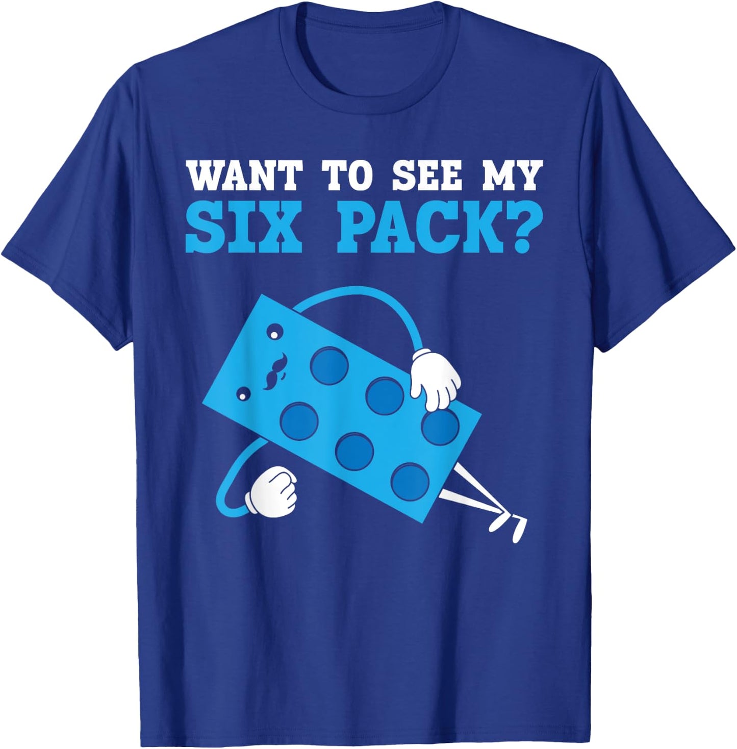 Want To See My Six Pack Bricks Lover Master Builder T-Shirt - T-Shirt | Royal
