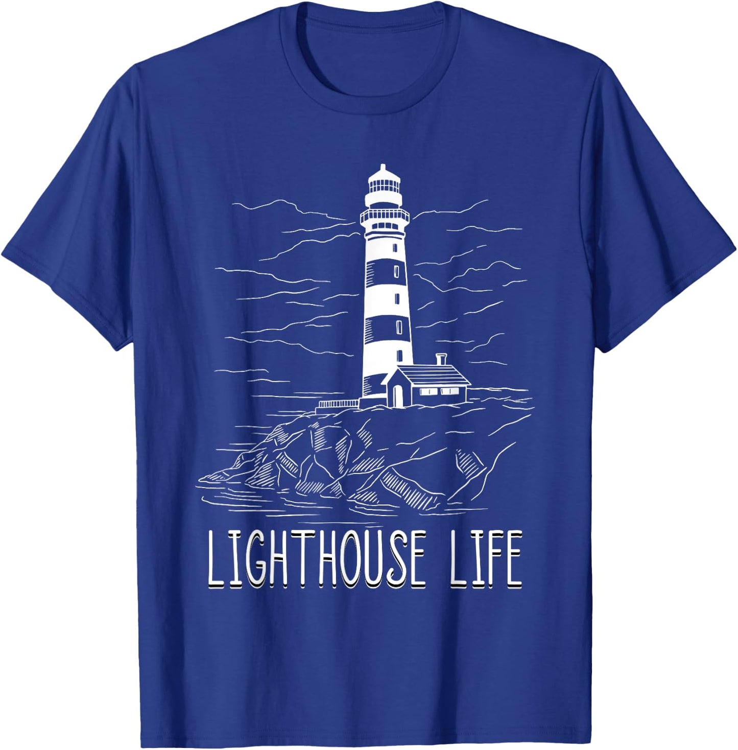 Lighthouse Life Seaside House Boating Sailing Lover Sea T-Shirt - T-Shirt | Royal