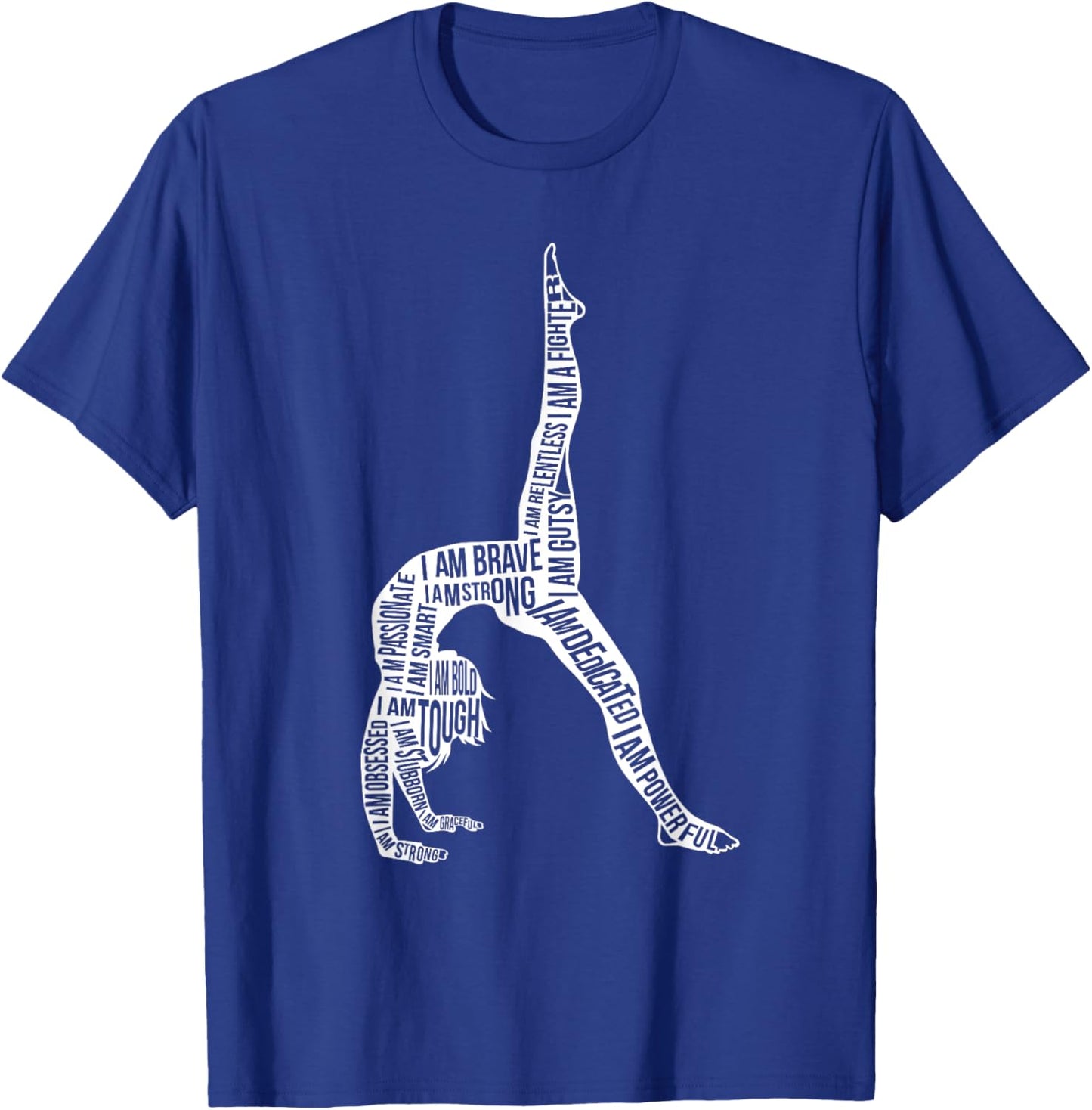 Cheerleading Tumbling Flip Acrobatic Girls Design Gymnastics Typography Funny Gymnast Handstand Women's Black Short Sleeve Classic Fit T-Shirt - T-Shirt | Royal