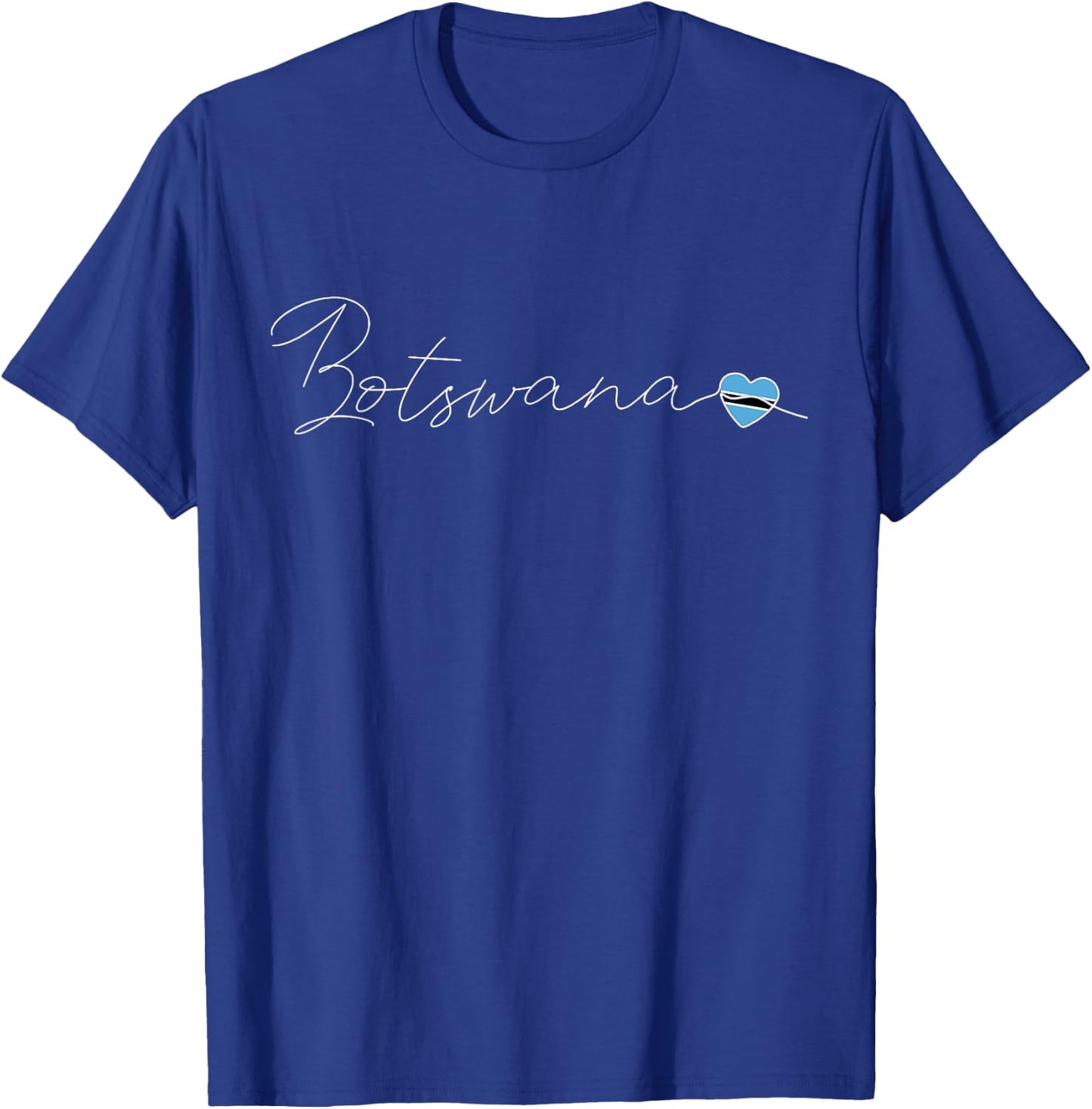 Botswana Love Botswana Flag and Heart on Botswana T-Shirt - T-Shirt | Royal