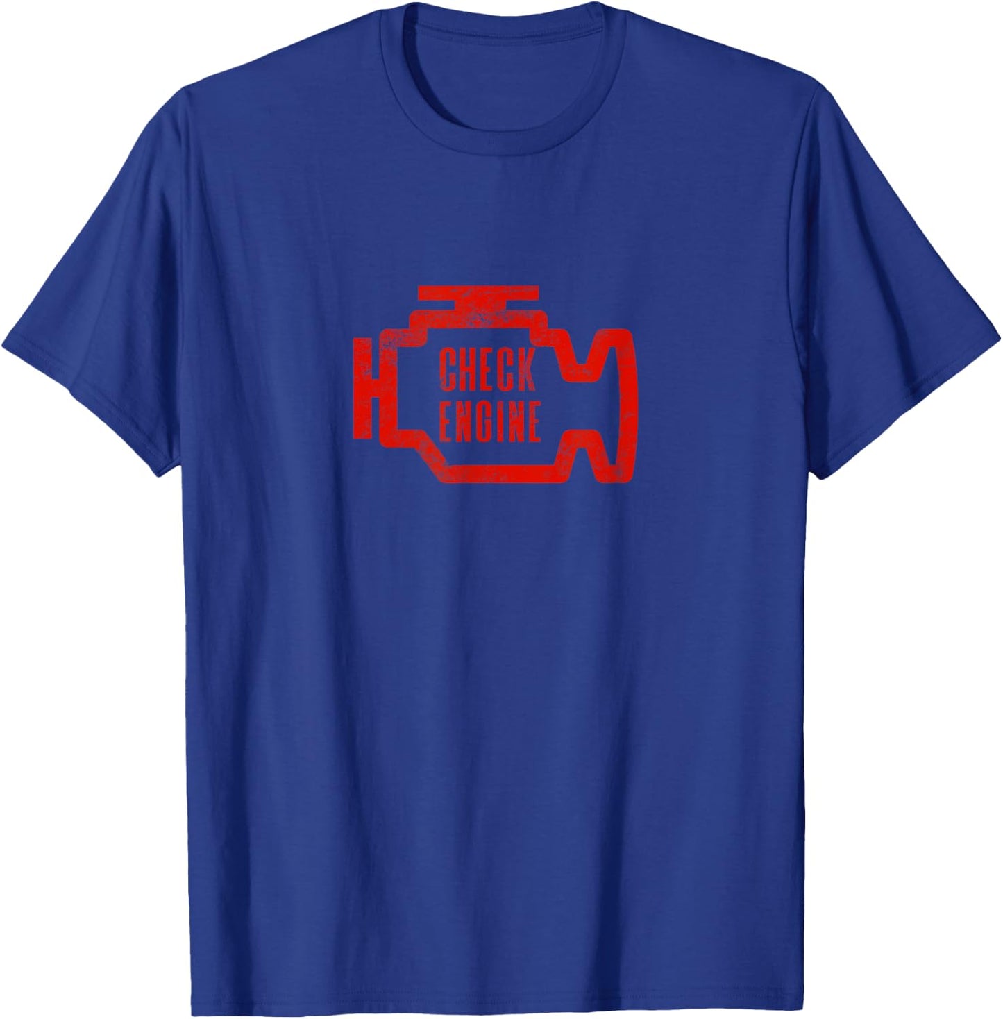 Check Engine Light T Shirt Distressed Look T-Shirt - T-Shirt | Royal