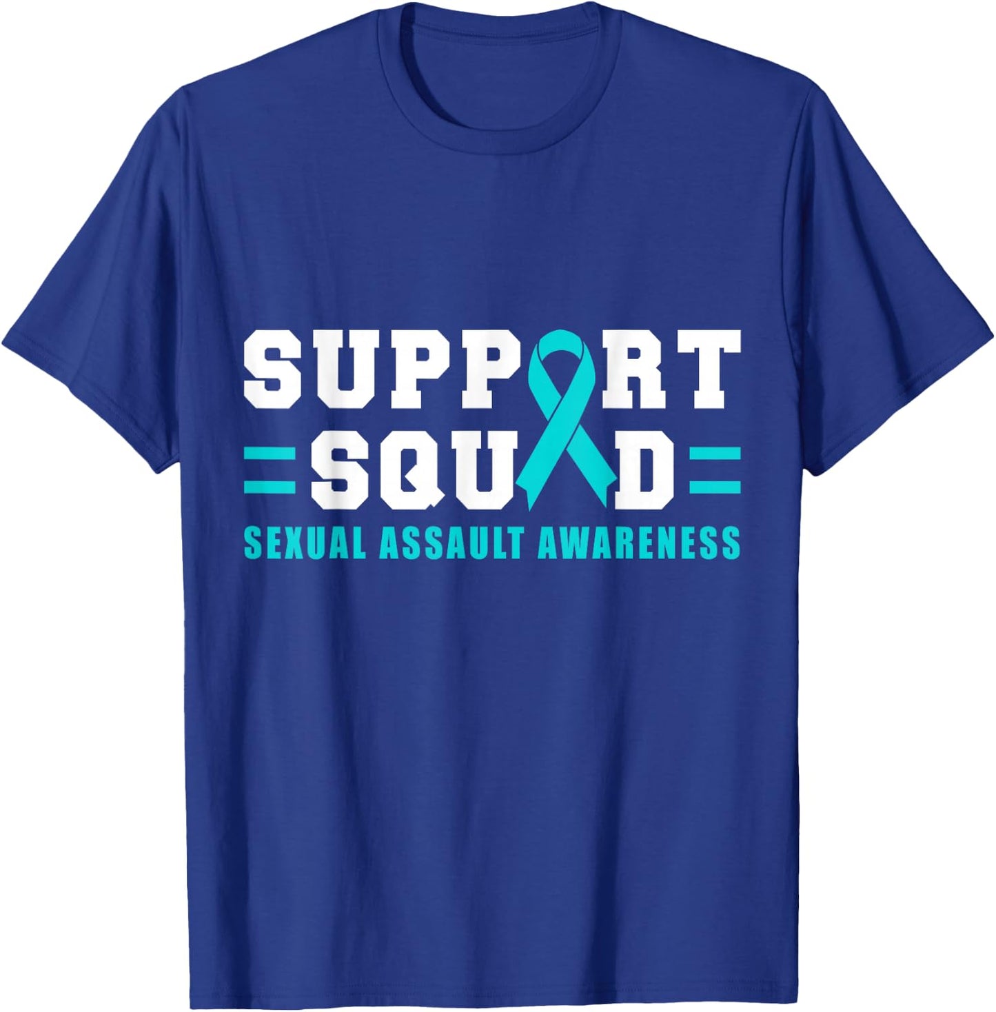 Sexual Assault Support Squad Ribbon T-Shirt - T-Shirt | Royal