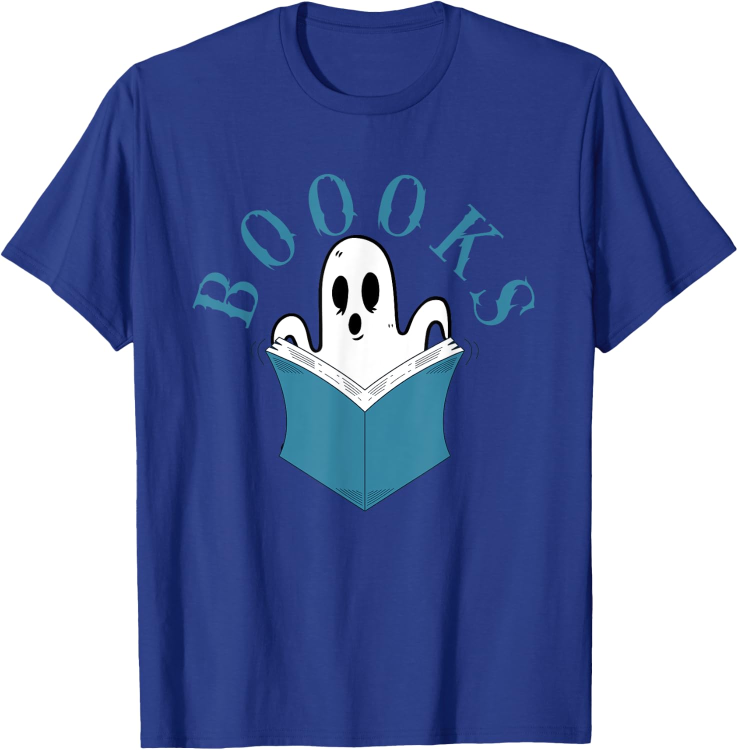 Reading Ghost Boooooks Scary Library Halloween Librarian T-Shirt - T-Shirt | Royal
