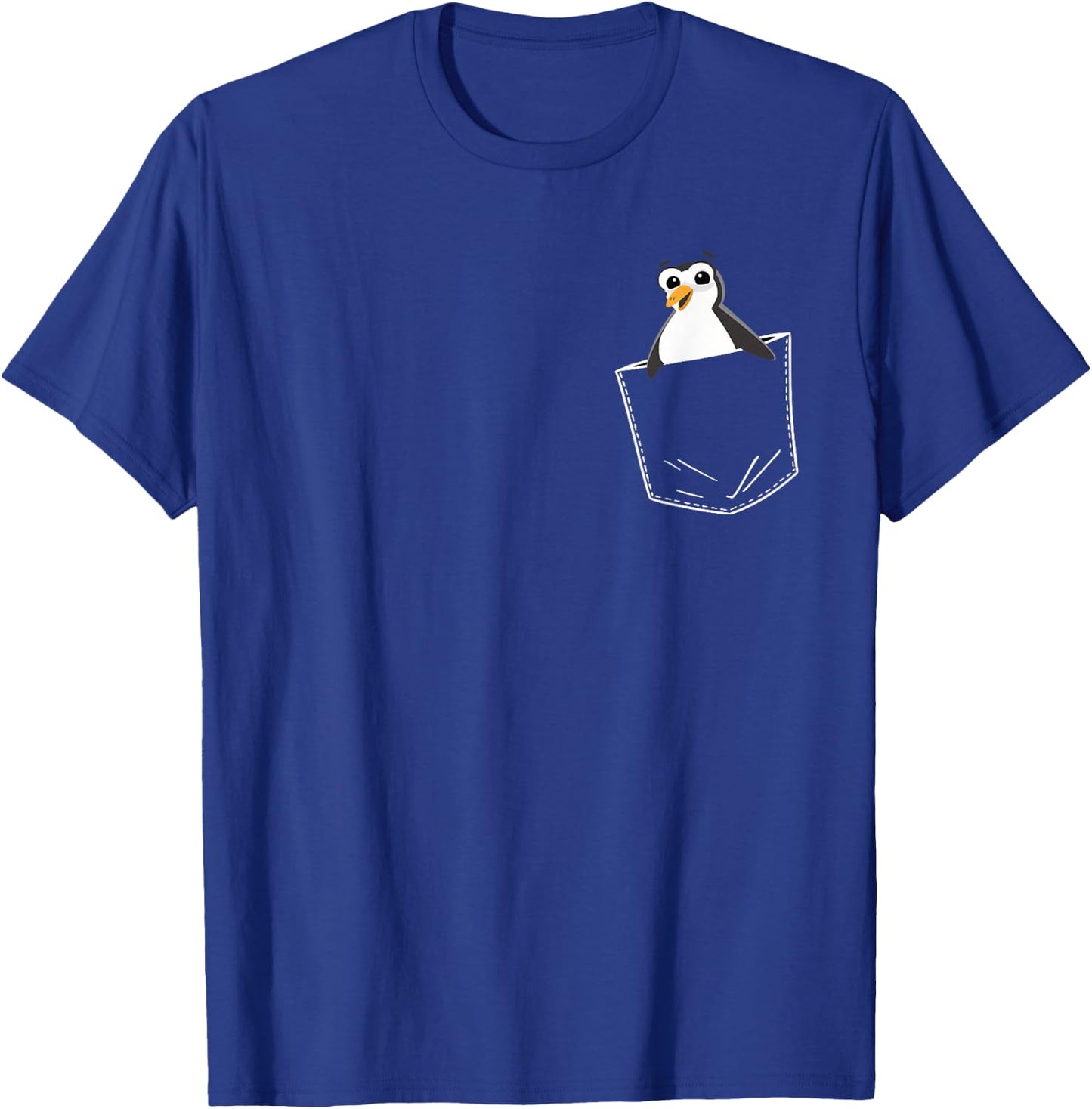 Cute Penguin Bag Pocket Penguin Lovers T-Shirt - T-Shirt | Royal