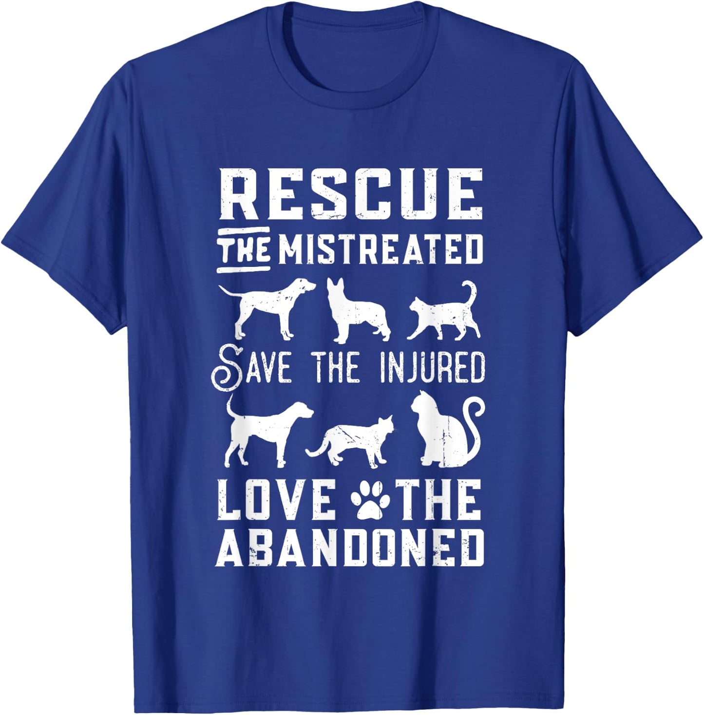 Dog Lover Cat Lover Rescue Save Love Animal Rescue Awareness Women Kids T-Shirt - T-Shirt | Royal