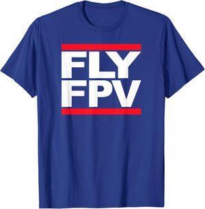 FLY FPV - Freestyle Quad Racing Drone Wing Glider RC Plane T-Shirt - T-Shirt | Royal