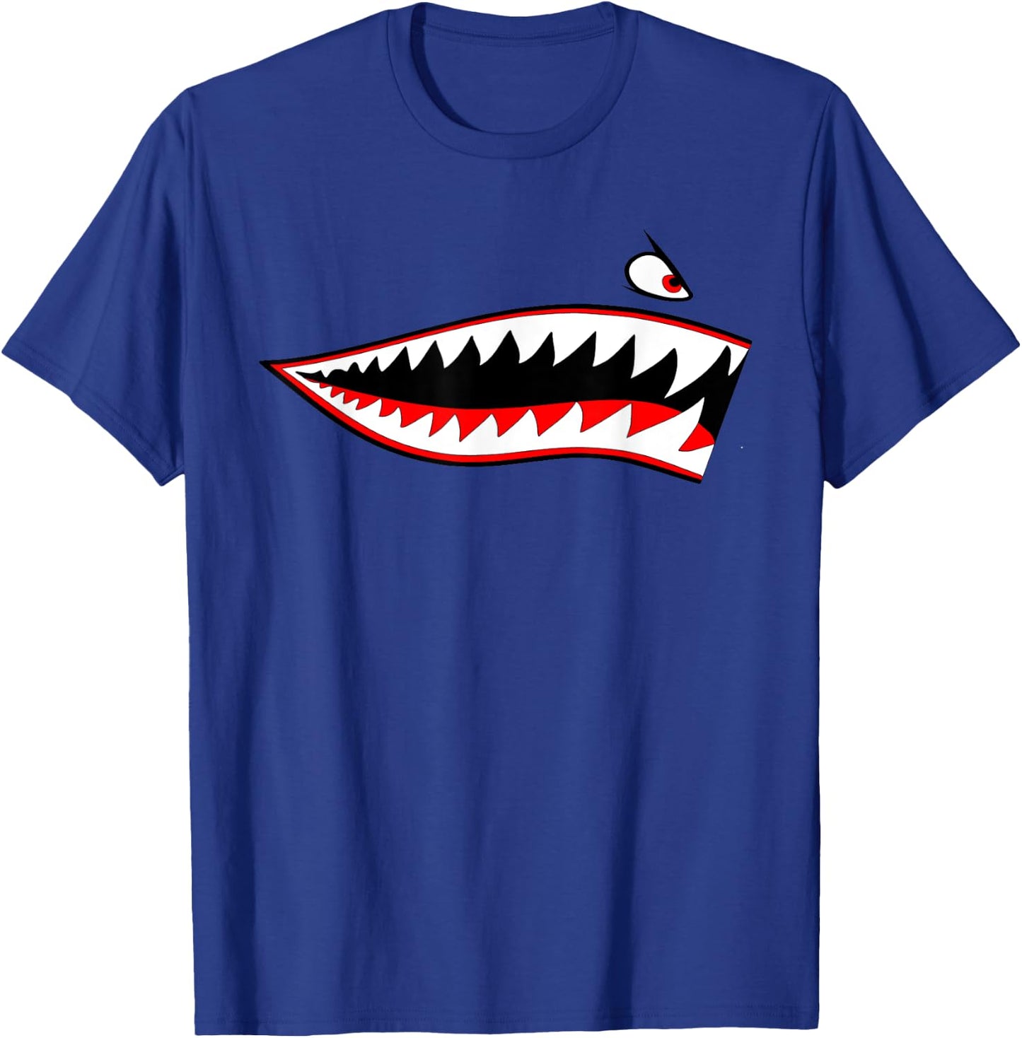 Shark Teeth Nose Art Warhawk P-40 A-10 Warthog War Plane T-Shirt - T-Shirt | Royal