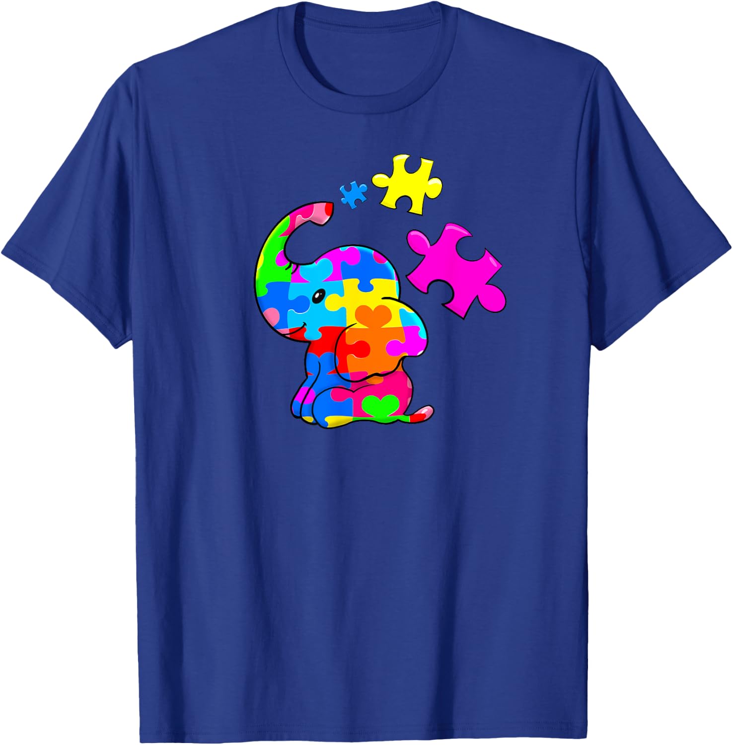 Cute Autism Elephant Autism Awareness Autistic T-Shirt - T-Shirt | Royal