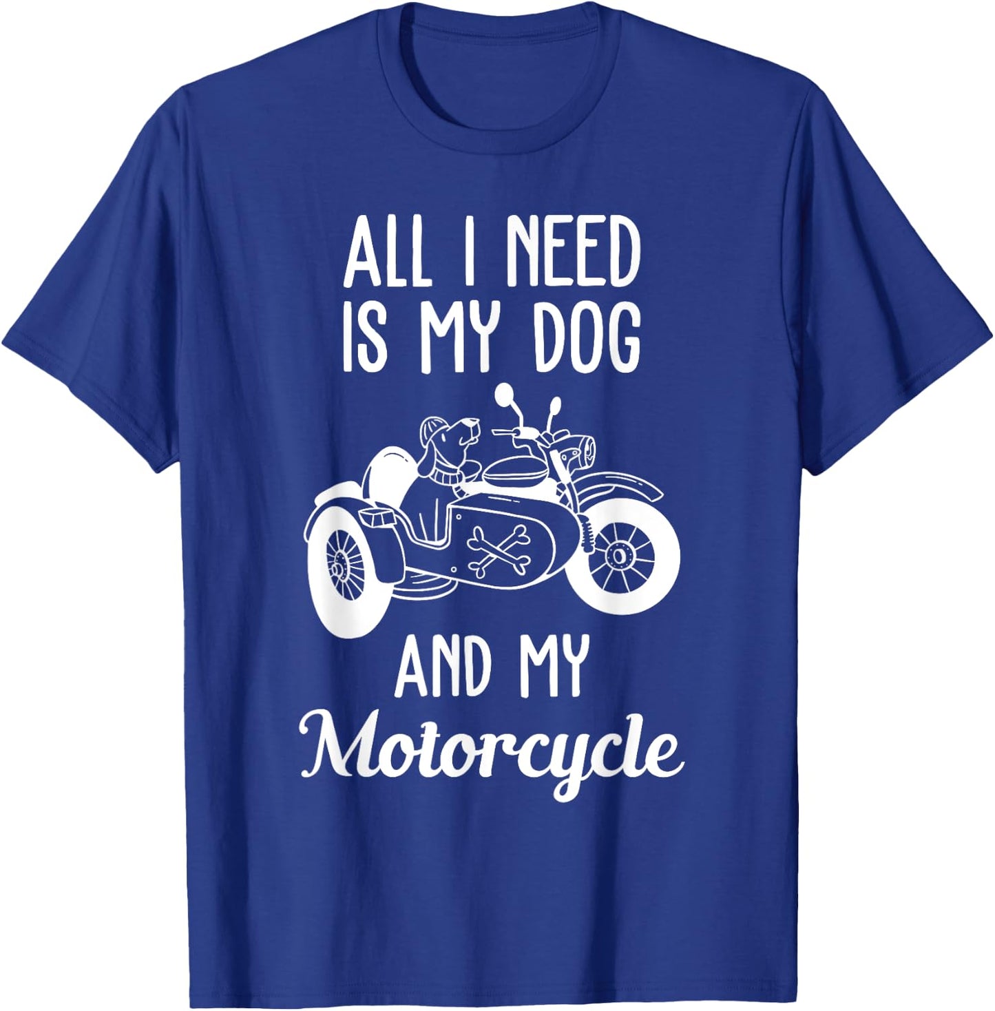 Motorbike Dog Lovers Motorcyclists Men Women T-Shirt - T-Shirt | Royal