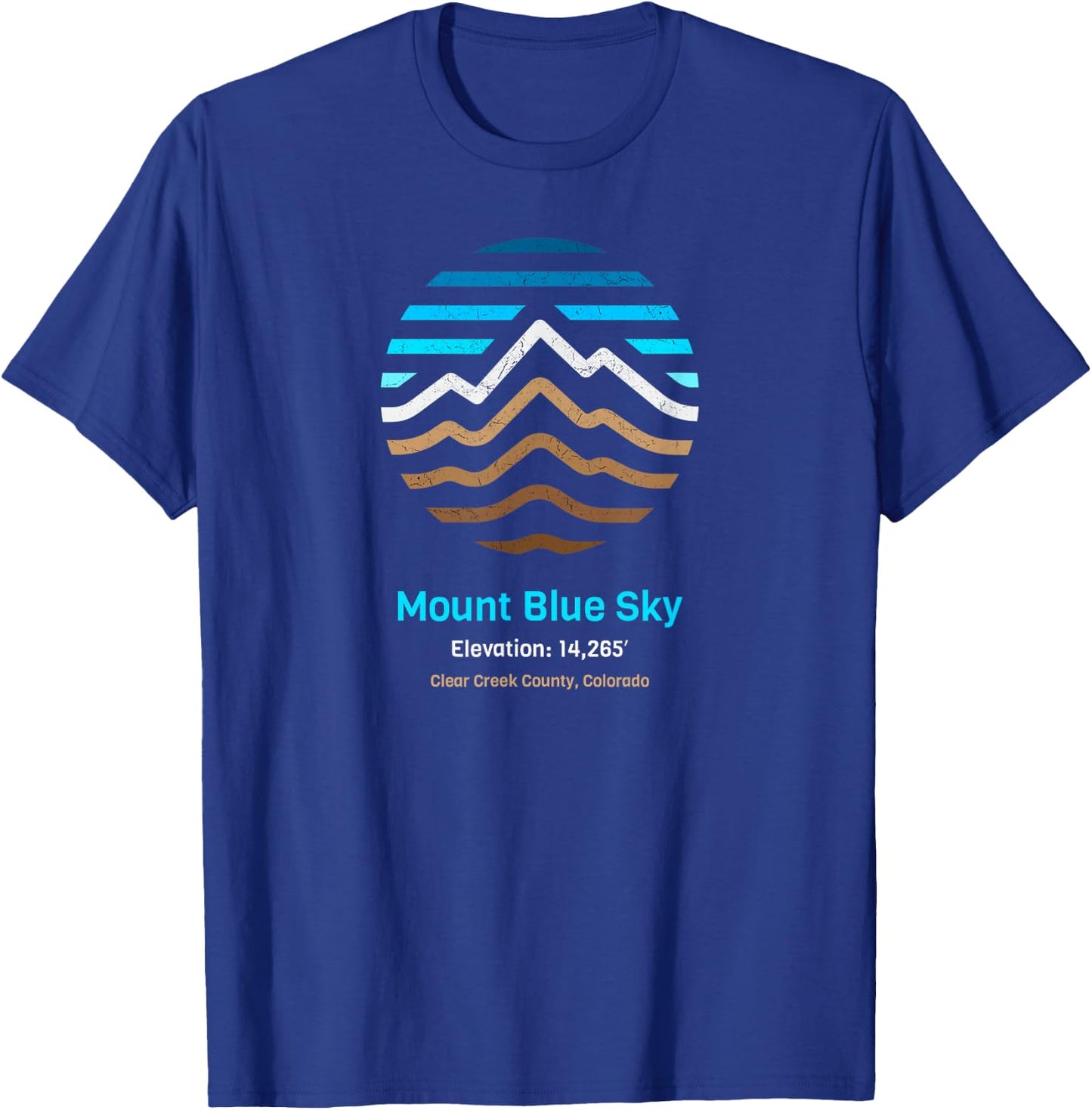 Mount Blue Sky - Formally Mount Evans - Colorado T-Shirt - T-Shirt | Royal