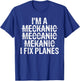 Airplane Mechanic Funny Plane Pilot Aircraft Technician T-Shirt - T-Shirt | Royal