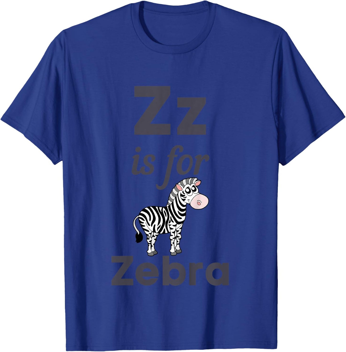 Kids Z is for Zebra Preschool Kindergarten Teacher Student Kid T-Shirt - T-Shirt | Royal