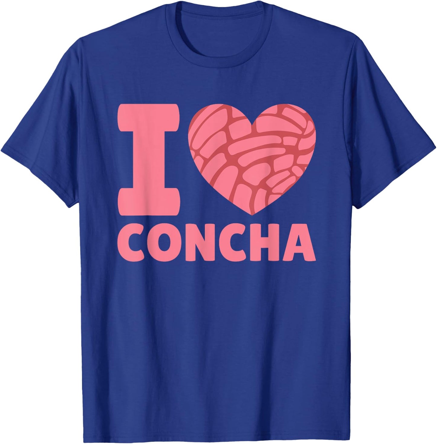 I Love Concha Mexican Sweet Bun Heart Concha T-Shirt - T-Shirt | Royal