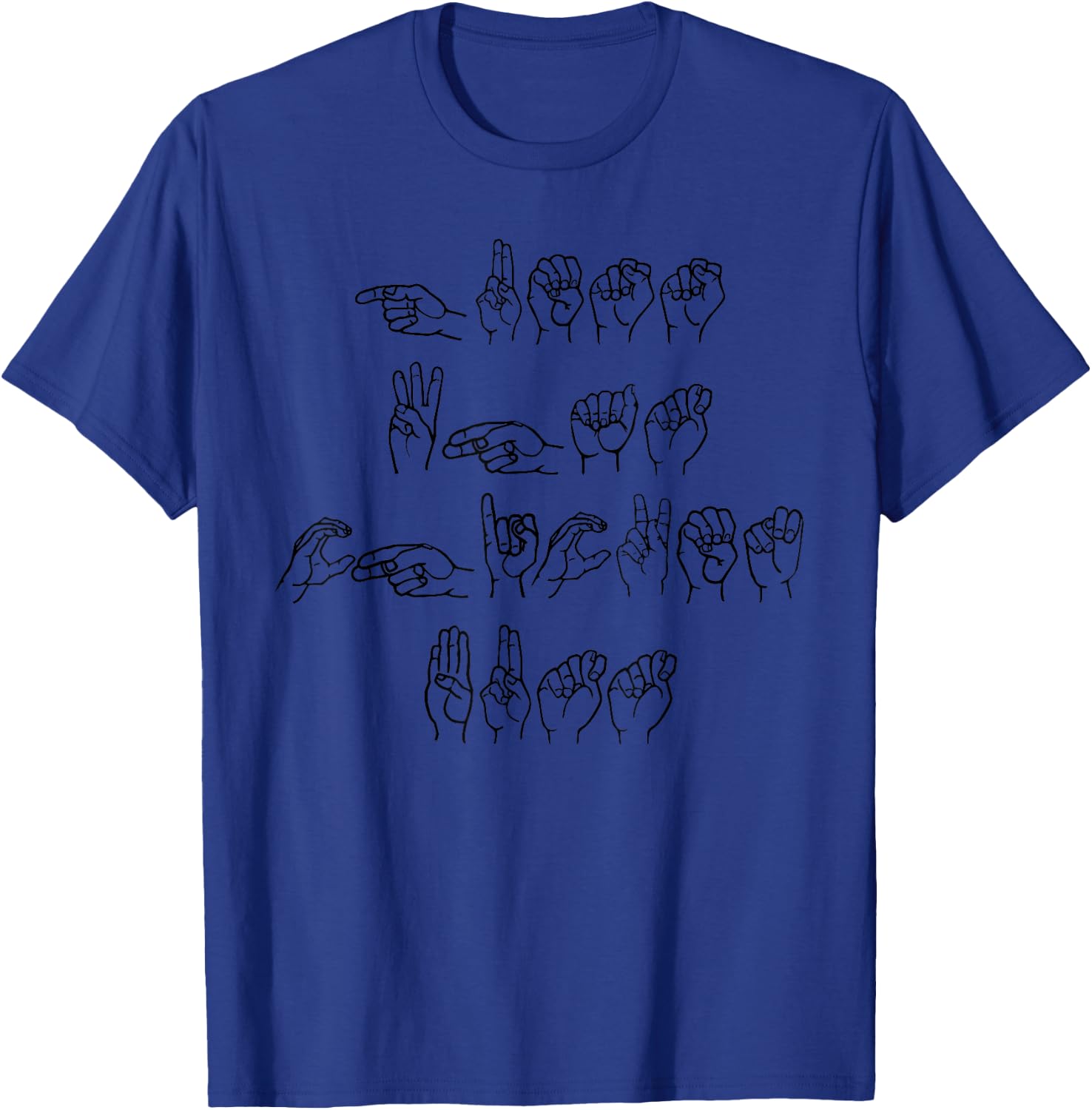 Funny Deaf ASL Sign Finger Spelling Guess What Chicken Butt T-Shirt - T-Shirt | Royal
