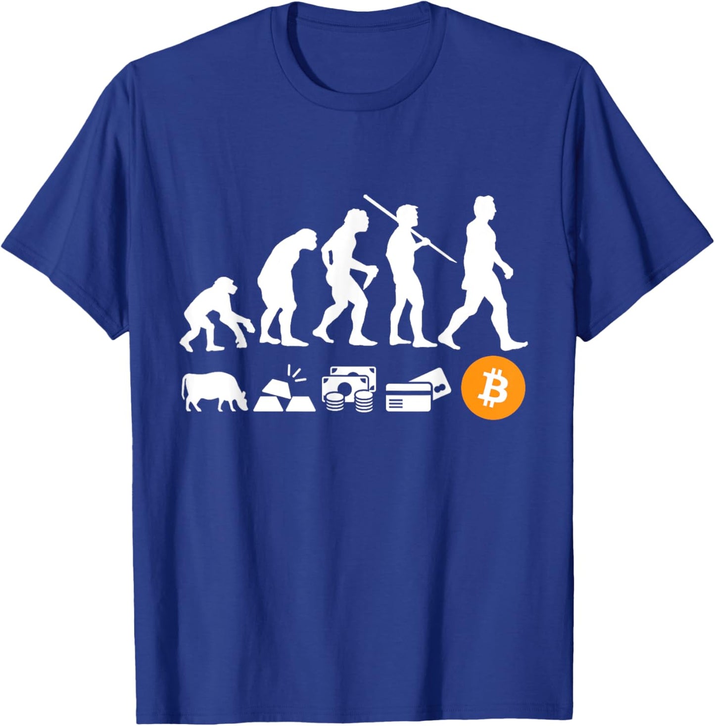 Bitcoin Evolution of Money | A BTC Crypto T-Shirt - T-Shirt | Royal