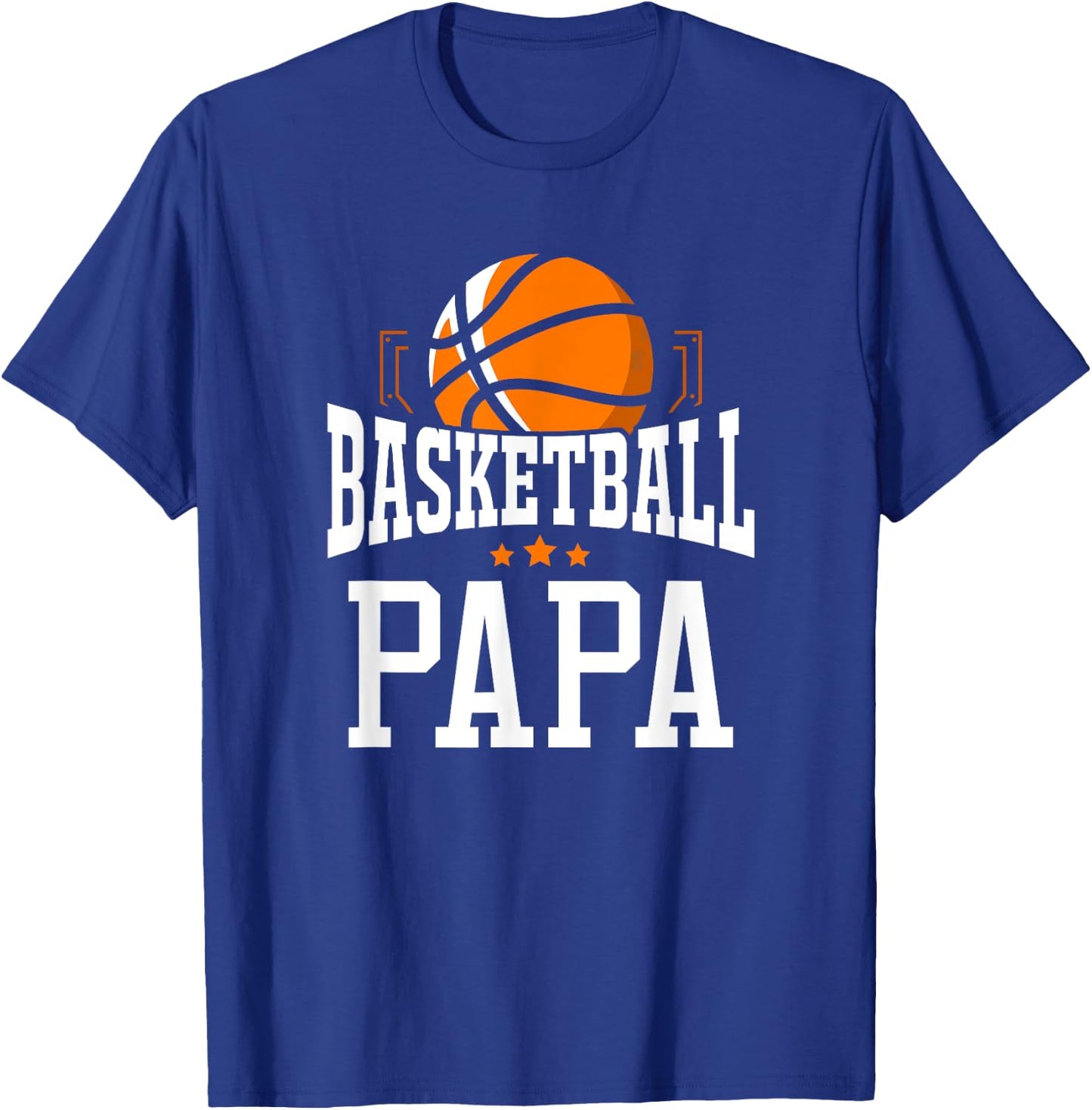 Basketball Papa Team Sports Fan T-Shirt - T-Shirt | Royal