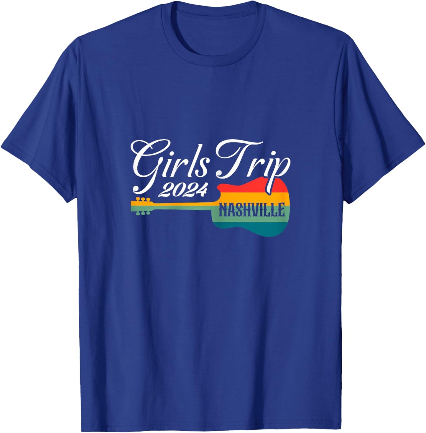 Nashville Girl's Trip 2024 Guitar Tennessee Vacation Retro T-Shirt - T-Shirt | Royal