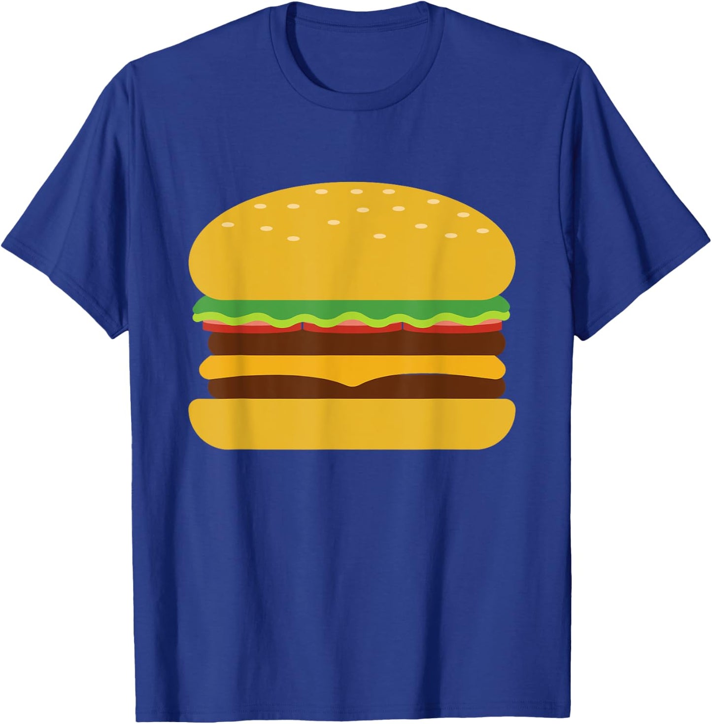 Cool Hamburger Art Men Women Minimalist Burger Cheeseburger T-Shirt - T-Shirt | Royal