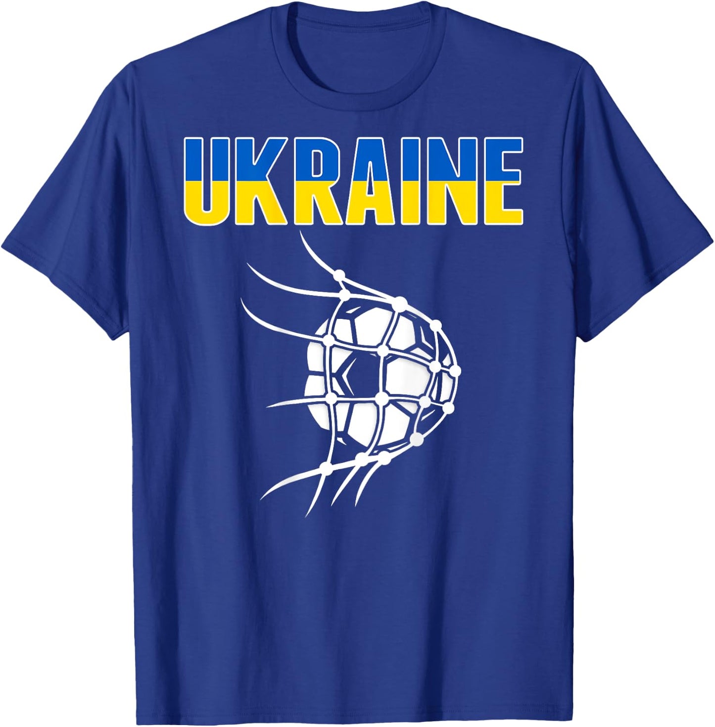 Ukraine Soccer Fans Jersey - Ukrainian Flag Football In Net T-Shirt - T-Shirt | Royal