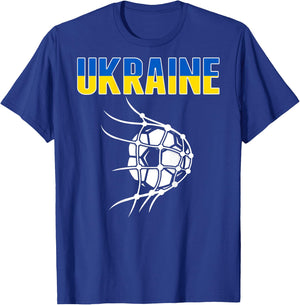 Ukraine Soccer Fans Jersey - Ukrainian Flag Football In Net T-Shirt - T-Shirt | Royal