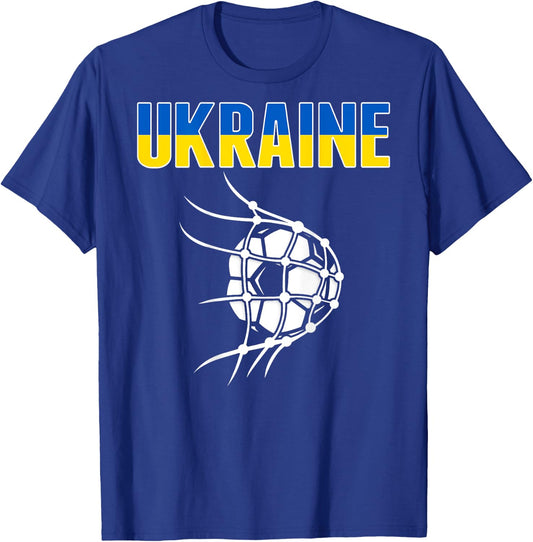 Ukraine Soccer Fans Jersey - Ukrainian Flag Football In Net T-Shirt - T-Shirt | Royal