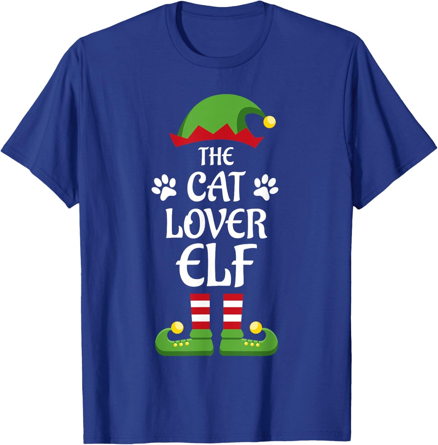 Cat Lover Elf Family Matching Group Christmas T-Shirt - T-Shirt | Royal