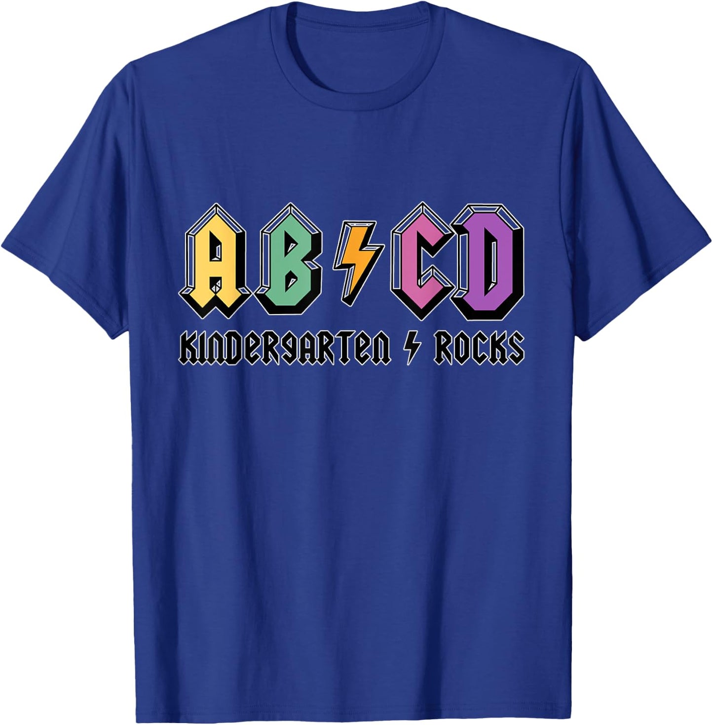 ABCD Kindergarten Rocks, Teachers, Kinder, Cute, Funny Men Women Kids T-Shirt - T-Shirt | Royal