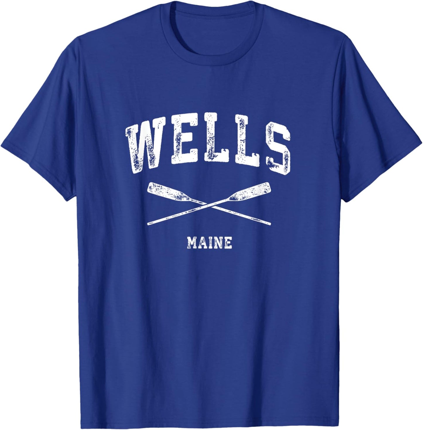 Wells Maine Vintage Nautical Crossed Oars T-Shirt - T-Shirt | Royal