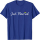 Just Married LGBTQ Gay Wedding Lesbian Bride Gay Husband T-Shirt - T-Shirt | Royal