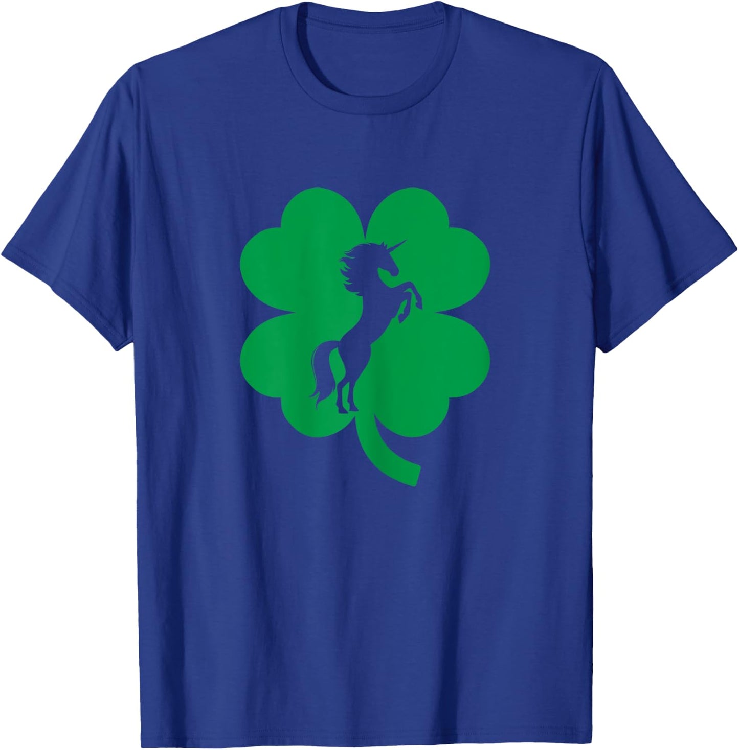 Unicorn Shamrock Four Leaf Clover St Patricks Day T-Shirt - T-Shirt | Royal