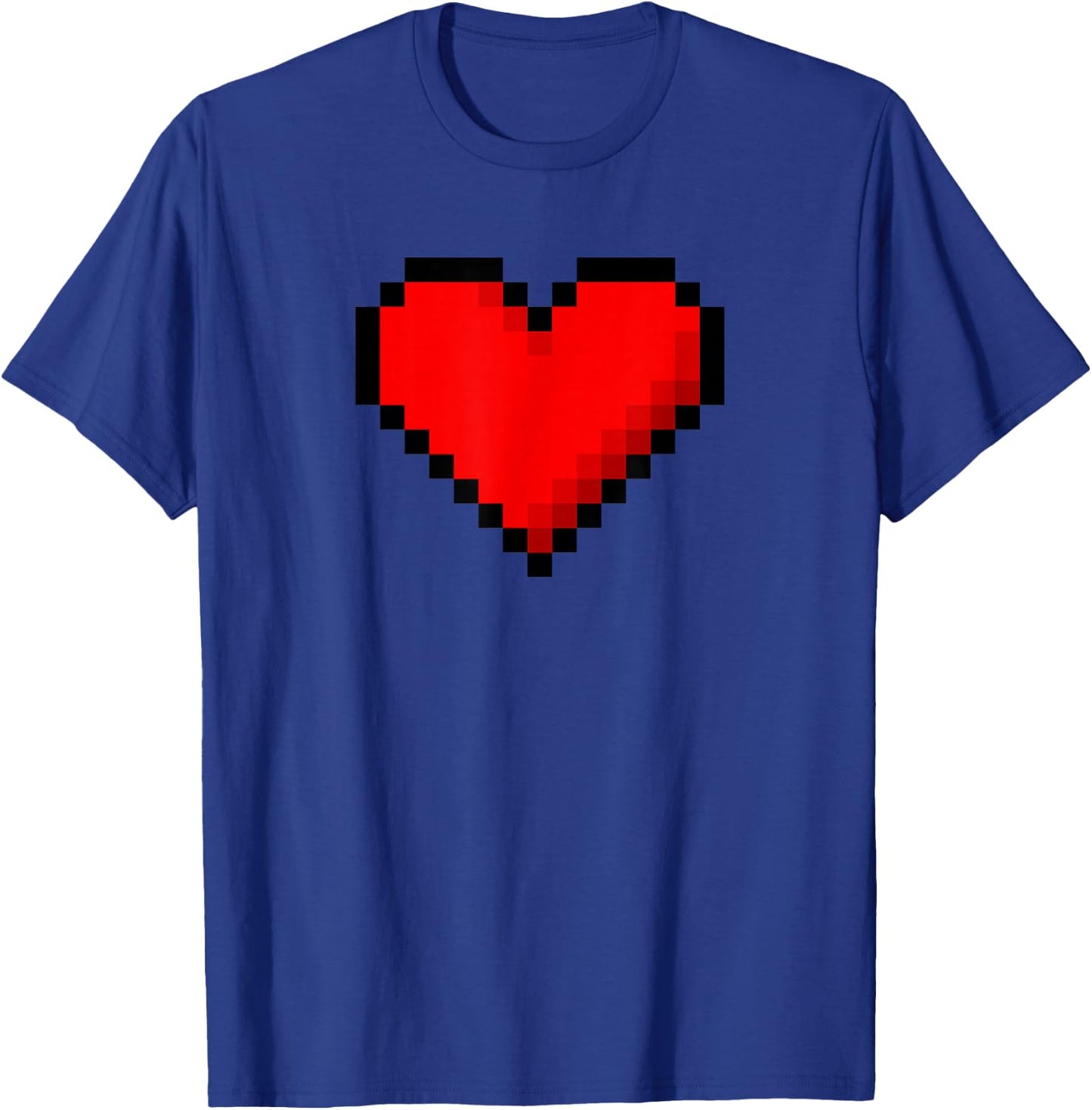 8 Bit Heart Retro Valentines Day Pixel Artwork T-Shirt - T-Shirt | Royal
