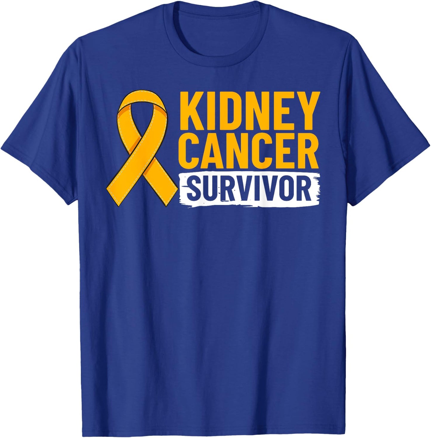Kidney Cancer Orange Ribbon Awareness Survivor T-Shirt - T-Shirt | Royal