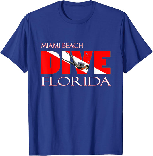 DIVE Miami Beach Florida SCUBA Diving Snorkeling Women Kids T-Shirt - T-Shirt | Royal