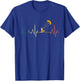 Kitesurfer Heartbeat Retro Kitesurfing EKG Kiteboarding Pulse T-Shirt - T-Shirt | Royal