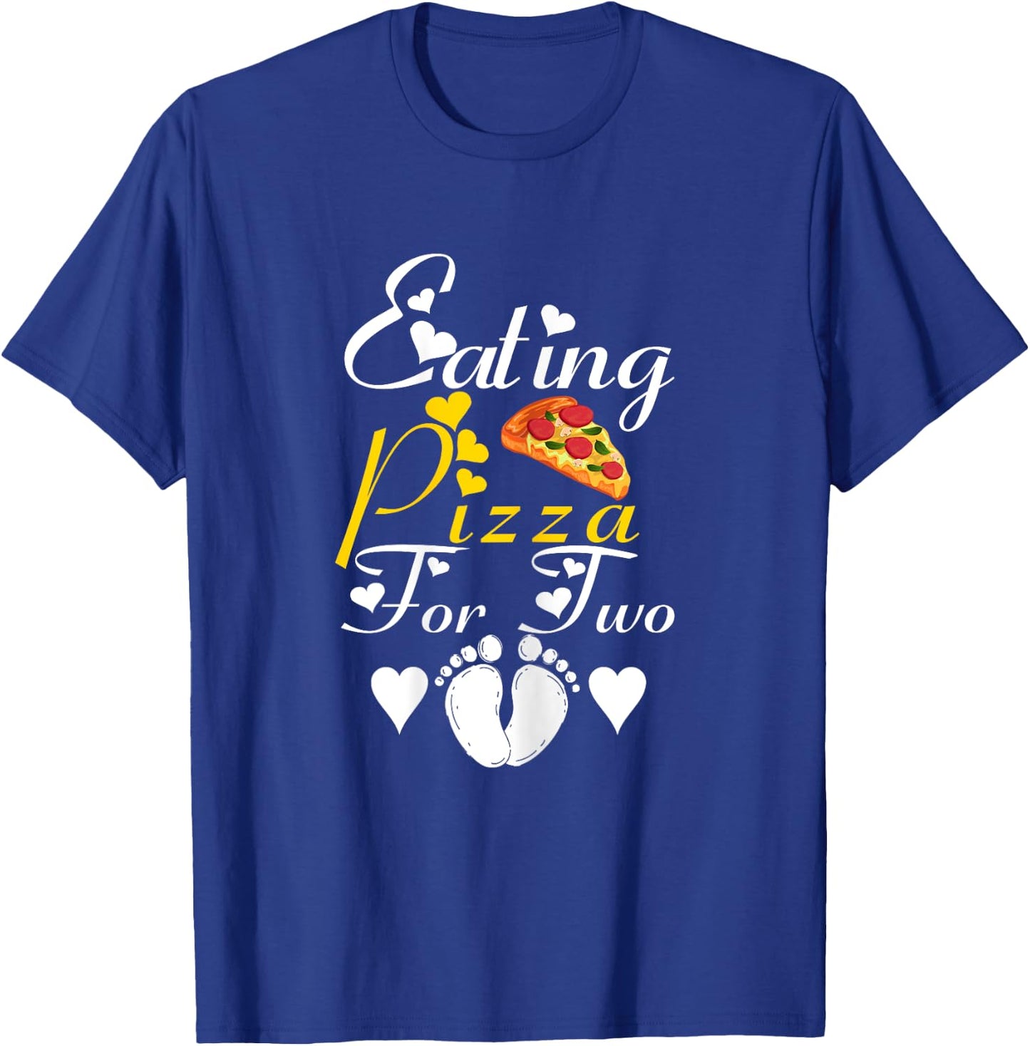 Eating Pizza For Two Funny Pregnancy Announcement T-Shirt - T-Shirt | Royal